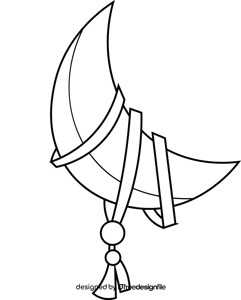 Eid mubarak moon black and white clipart