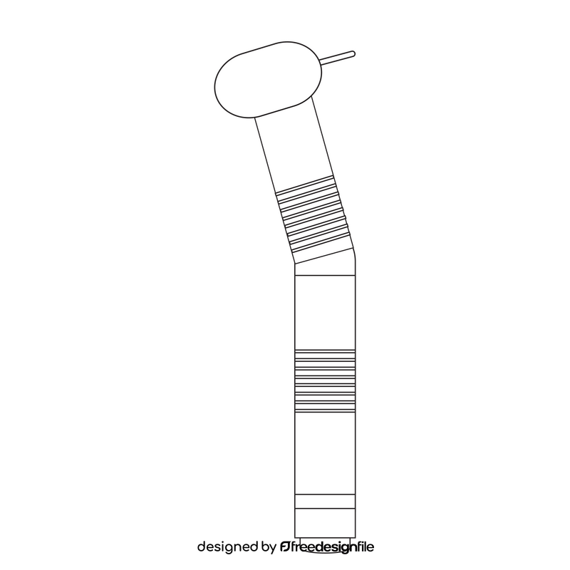 Dental drill drawing black and white clipart