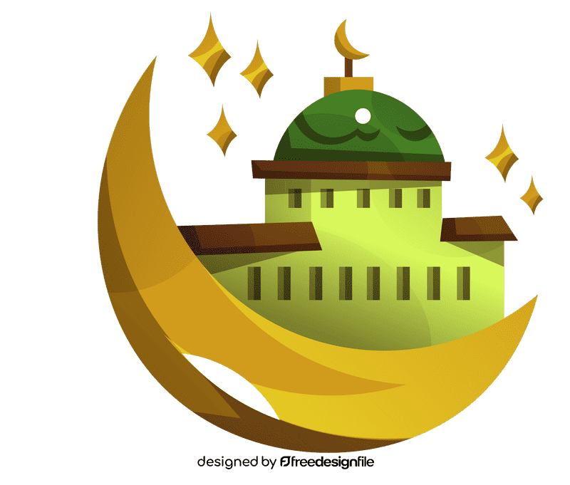 Eid mubarak temple clipart