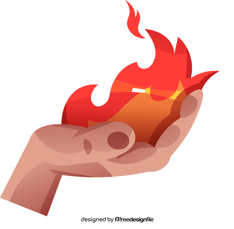 Flame hand clipart