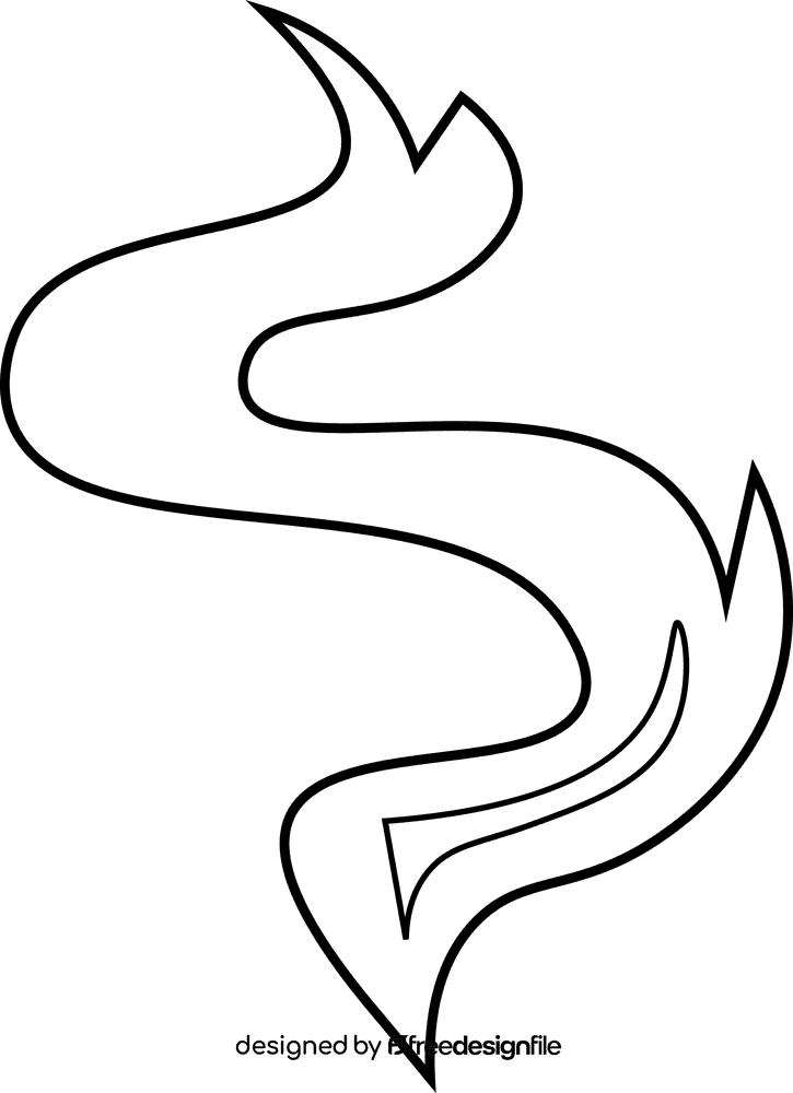 Flame snake black and white clipart