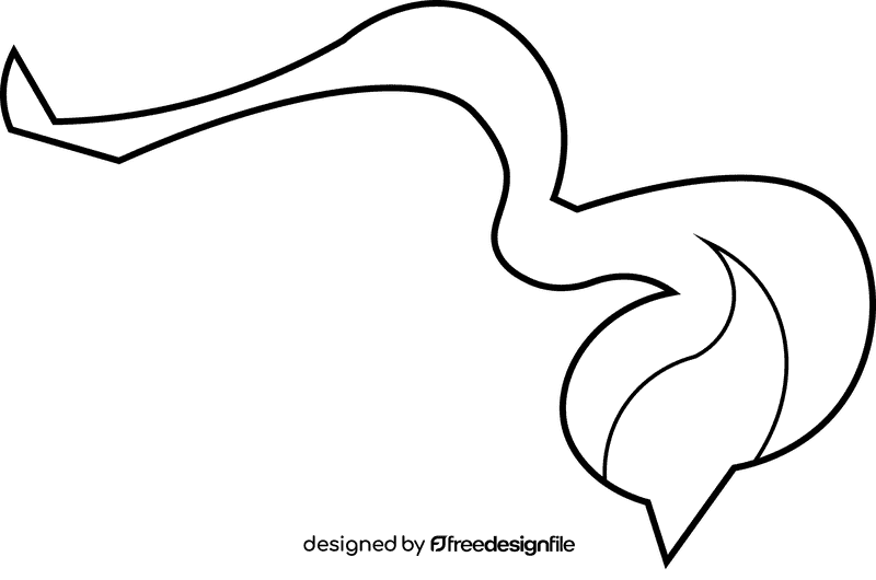 Flame twisted black and white clipart