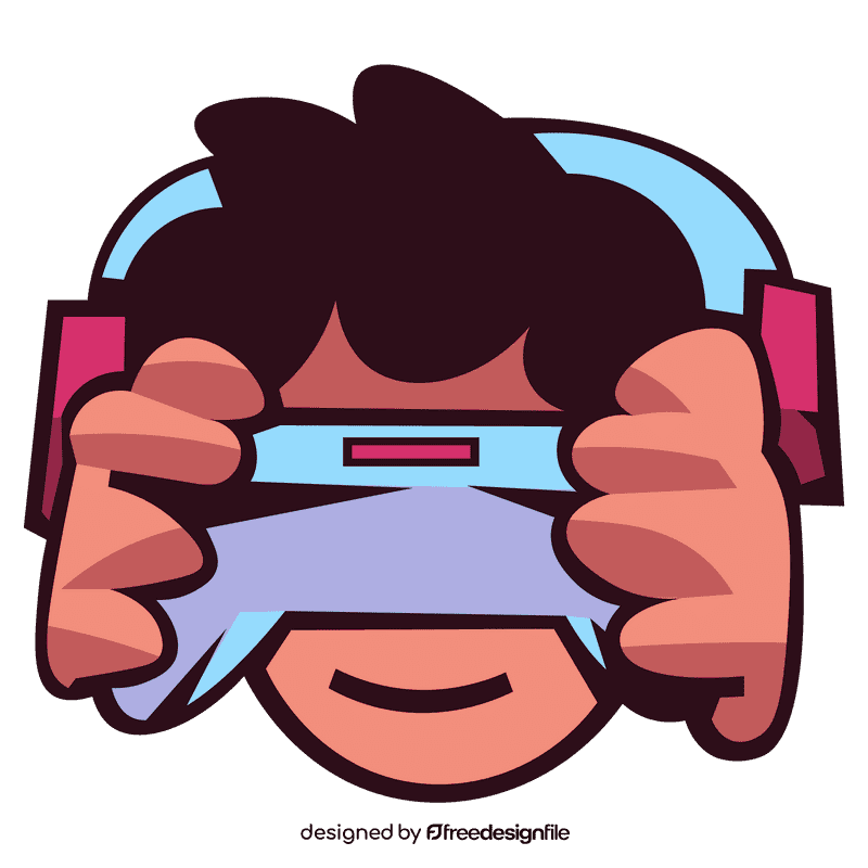 Gamer joystick and headphones clipart