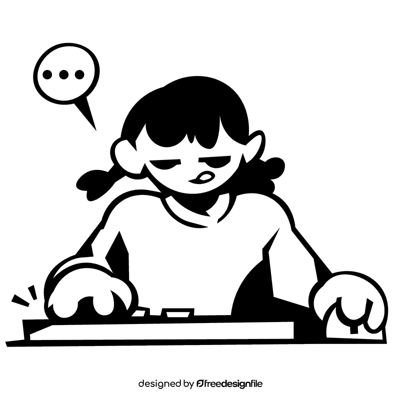 Gamer keyboard black and white clipart