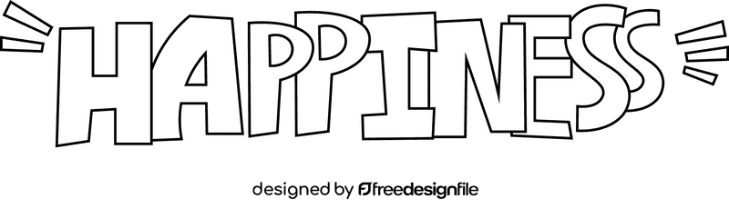 Happiness sign black and white clipart