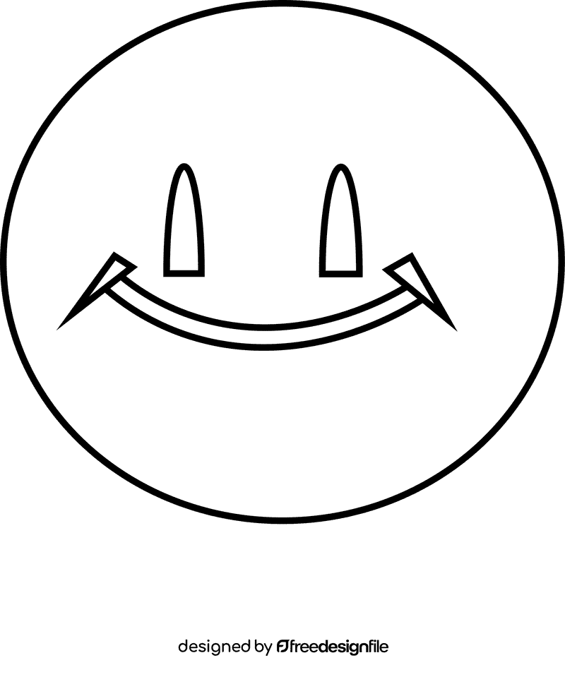Happiness smile black and white clipart