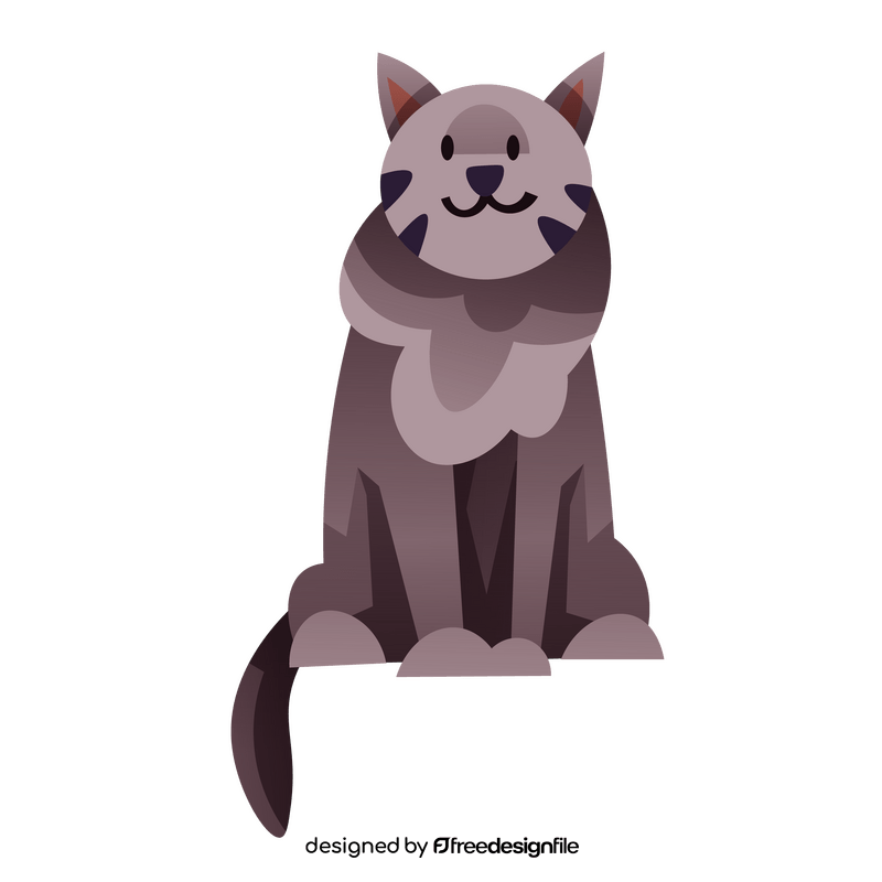 Funny cat sitting clipart