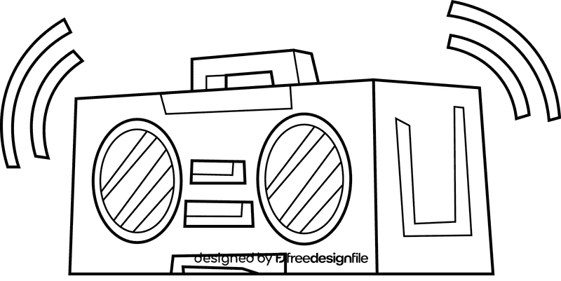 Listening bass black and white clipart