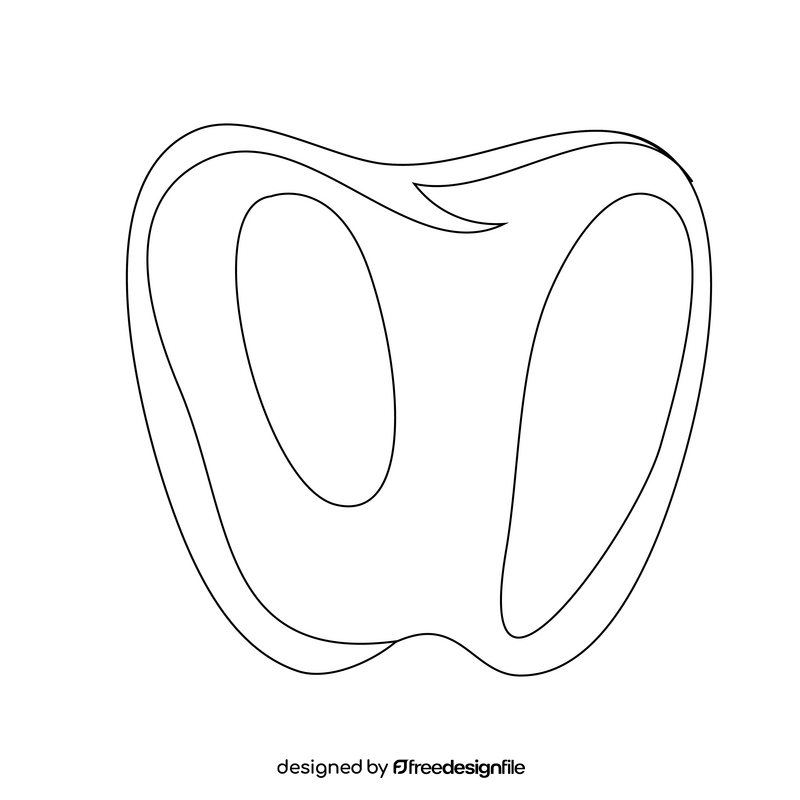 Tooth drawing black and white clipart