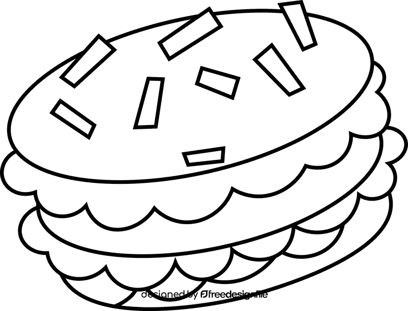 Macarons powder black and white clipart