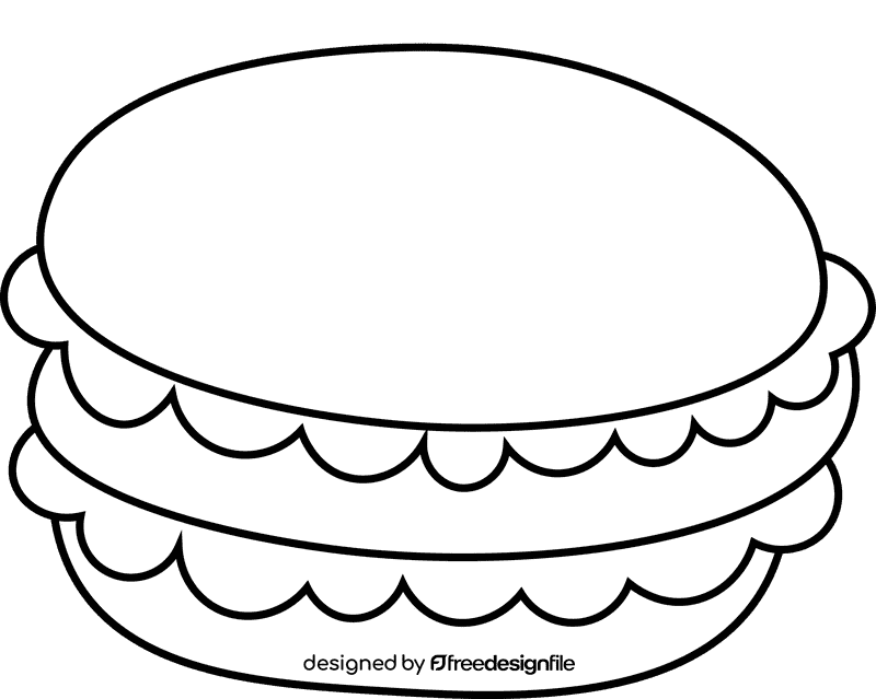 Macarons purple black and white clipart