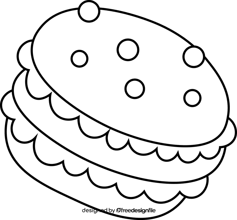 Macarons specks black and white clipart