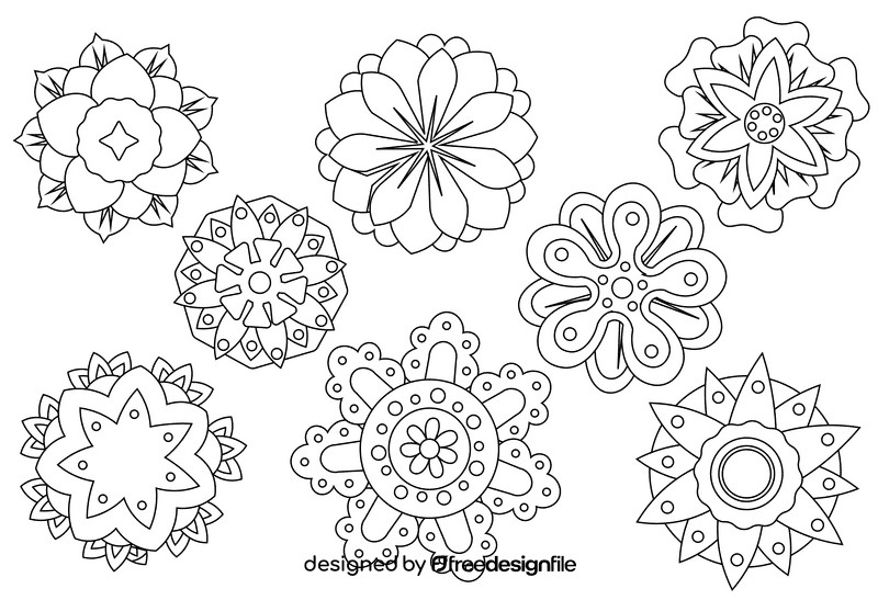 Mandala black and white vector