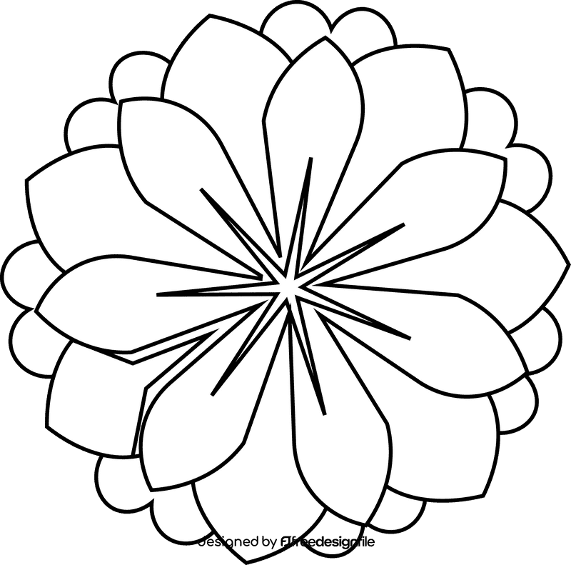 Mandala black and white clipart