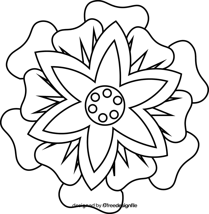 Mandala black and white clipart