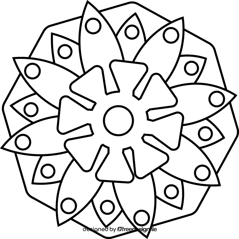 Mandala black and white clipart
