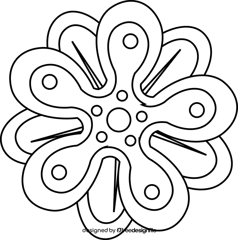 Mandala black and white clipart