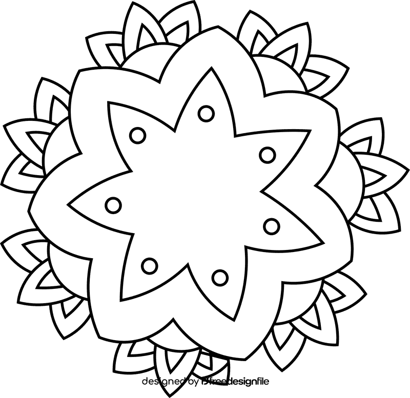 Mandala black and white clipart
