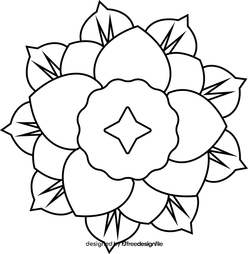 Mandala black and white clipart