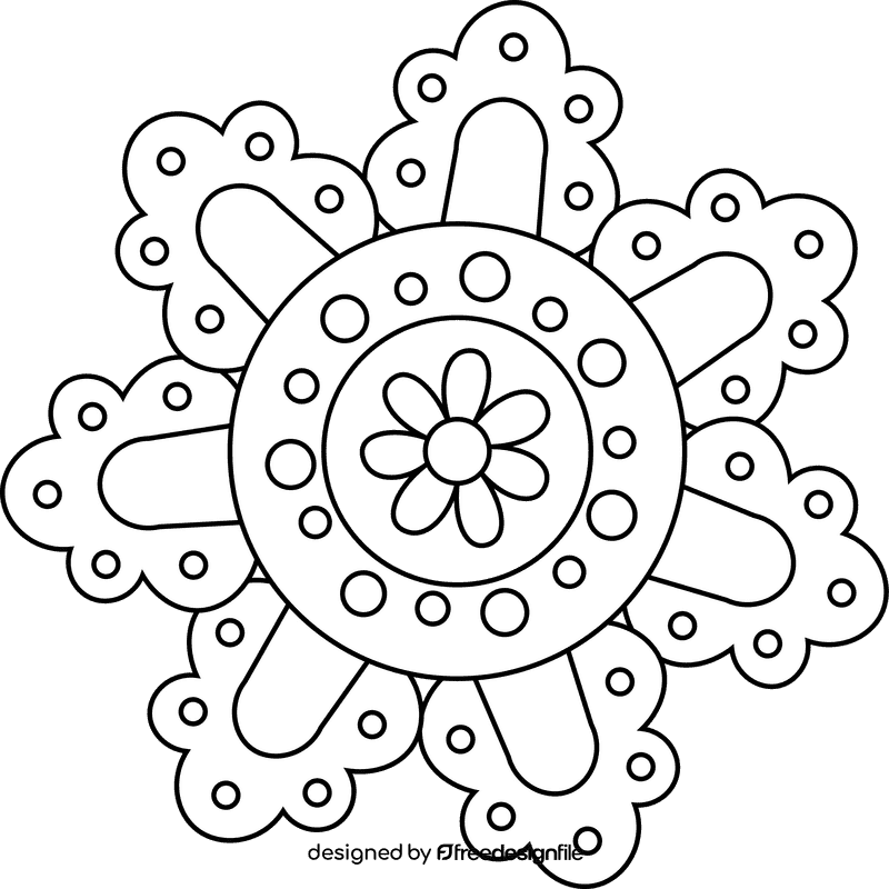 Mandala black and white clipart