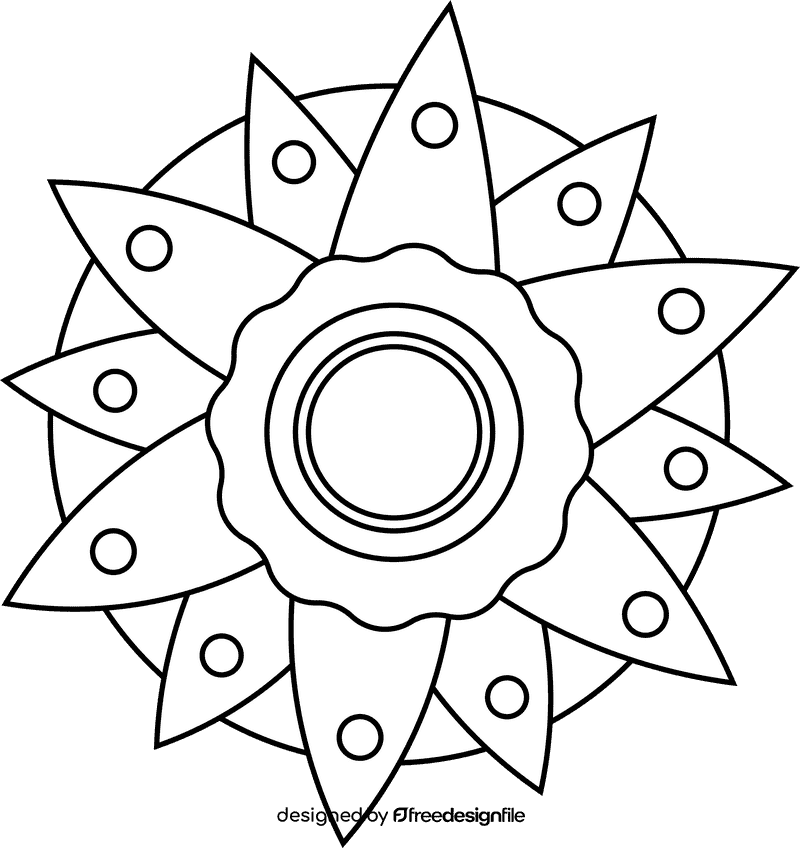 Mandala black and white clipart