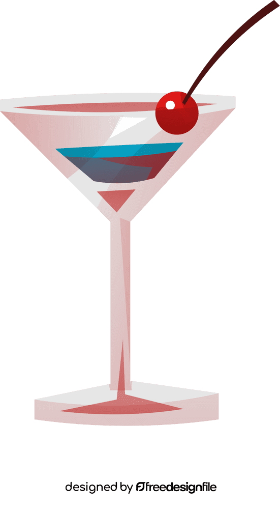 Martini glass cherry clipart
