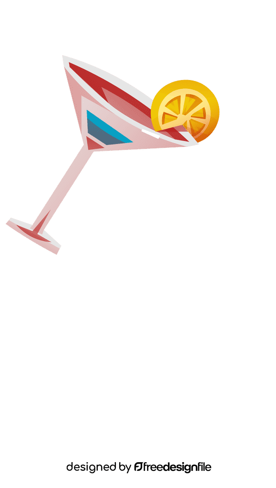 Martini glass citrus clipart