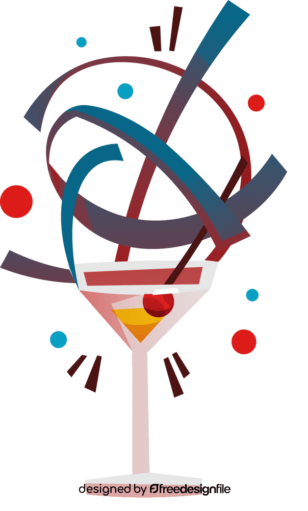 Martini glass firework clipart