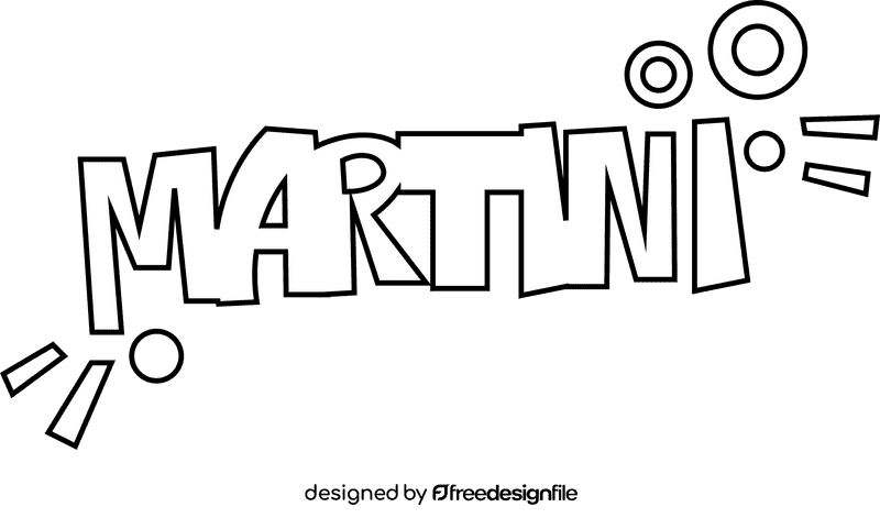 Martini glass martini black and white clipart