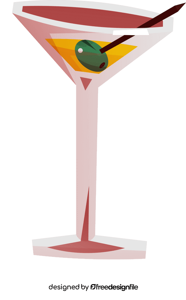Martini glass olive clipart