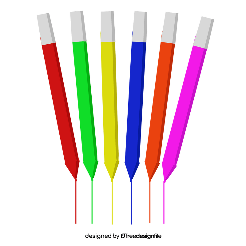 Color markers clipart