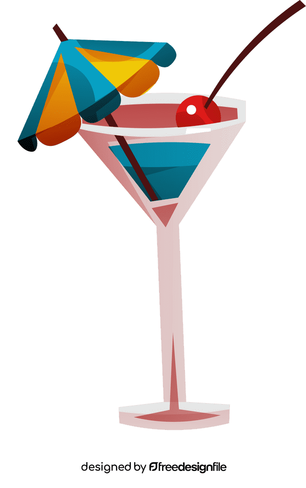 Martini glass umbrella clipart