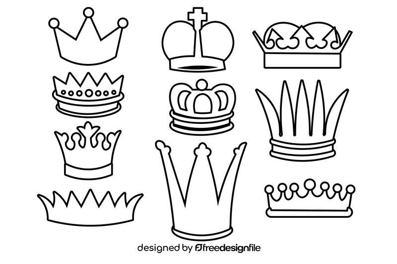 Prince crown black and white vector
