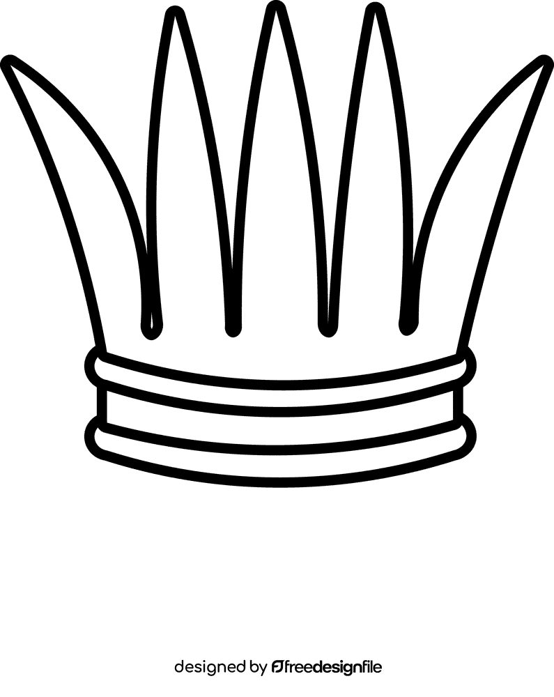 Prince crown big claws black and white clipart