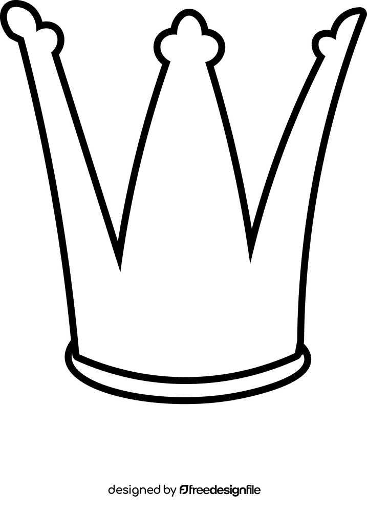 Prince crown fairytale black and white clipart