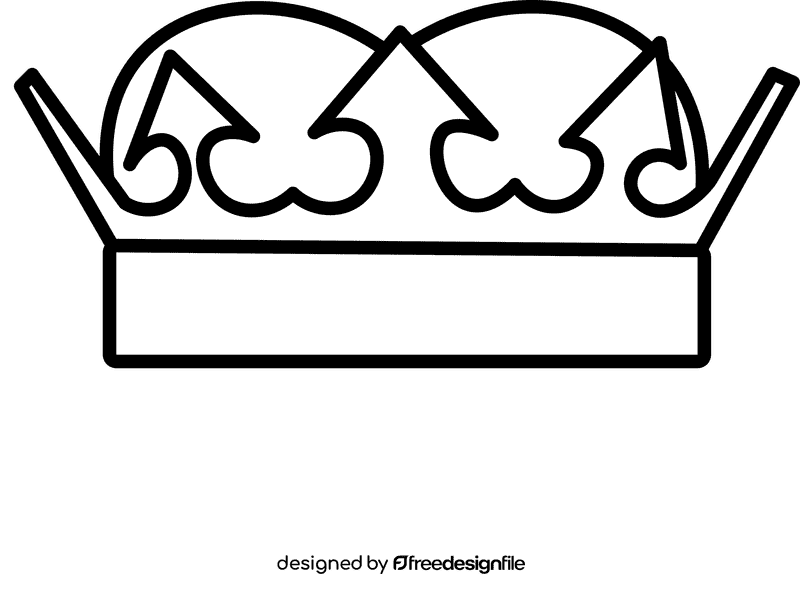Prince crown monarch black and white clipart