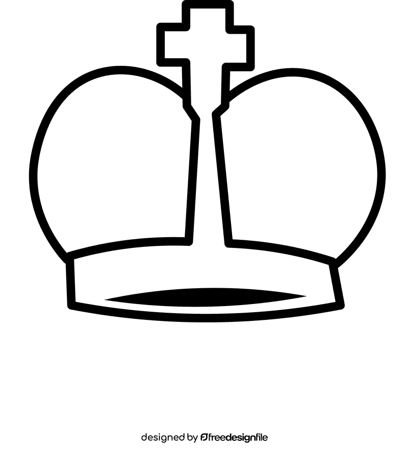 Prince crown patriarch black and white clipart