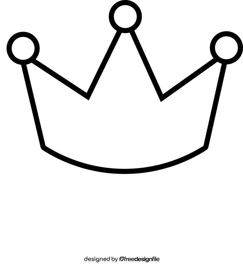 Prince crown simple black and white clipart