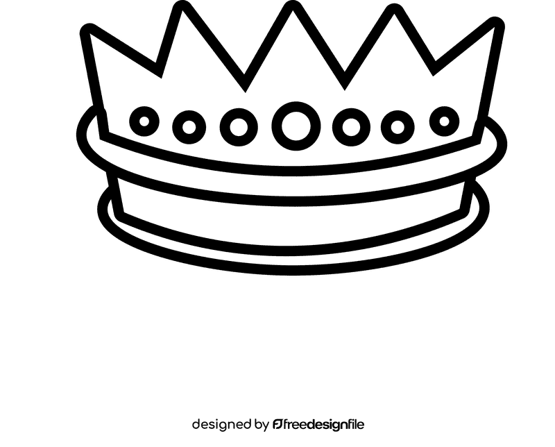 Prince crown small claws black and white clipart