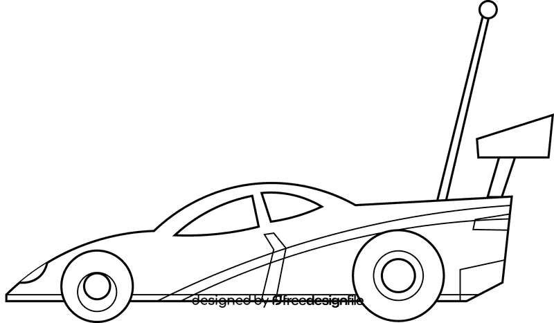 Race car antenna black and white clipart