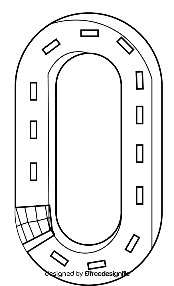 Race car road black and white clipart