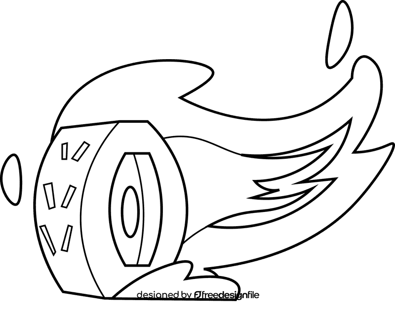 Race car wheel black and white clipart