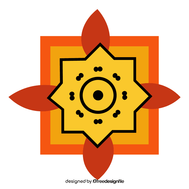 Rangoli orange clipart