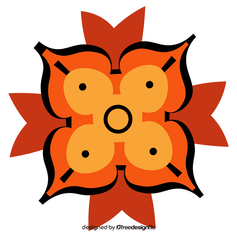 Rangoli orange clipart