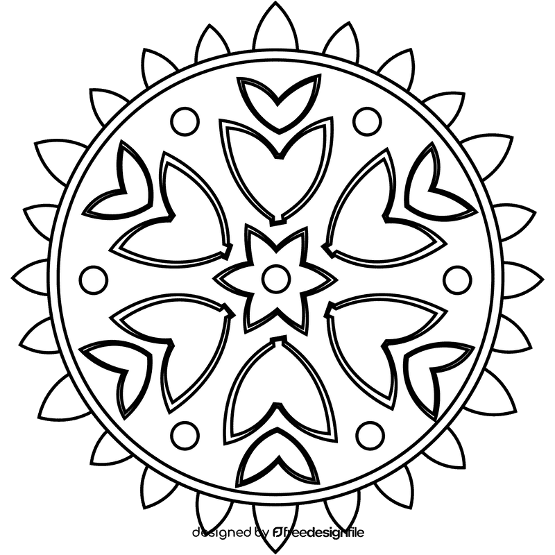 Rangoli yellow black and white clipart