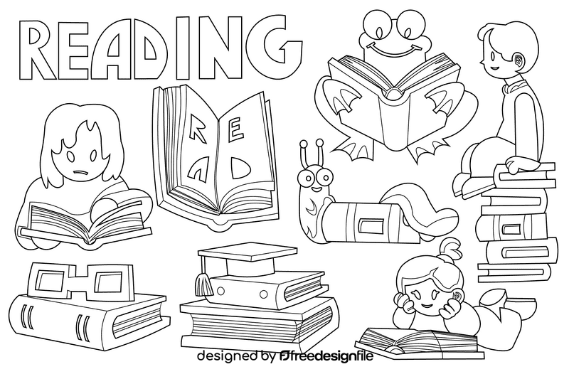 Reading black and white vector