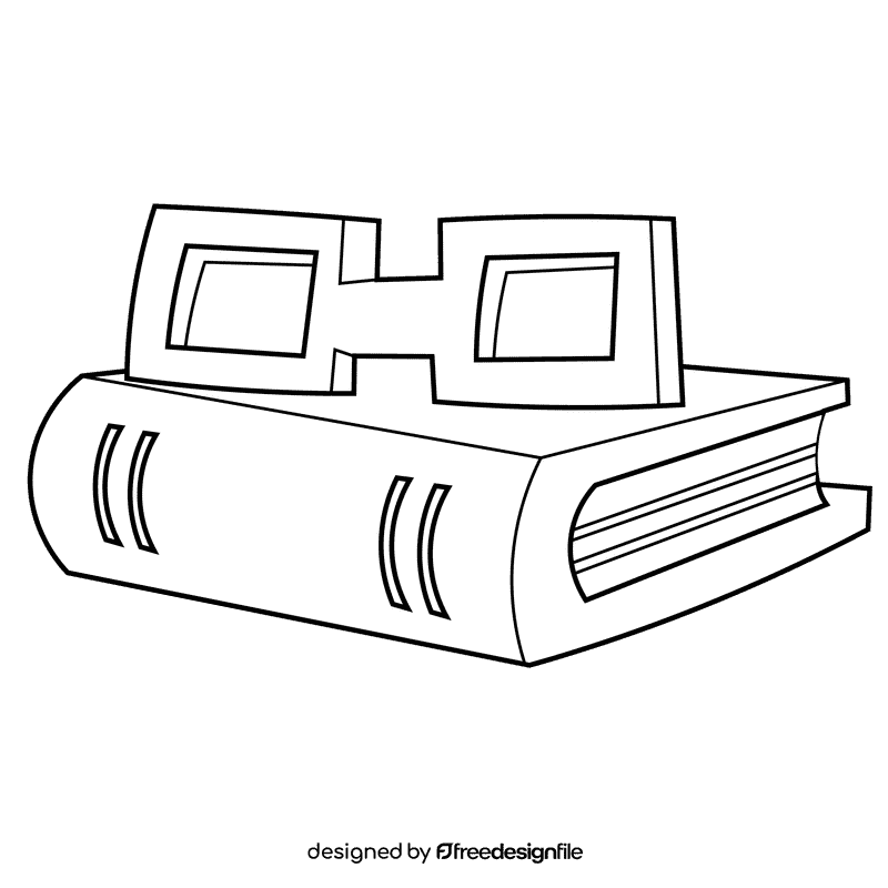 Reading glasses black and white clipart