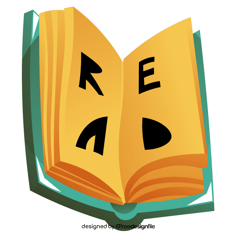 Reading open book clipart
