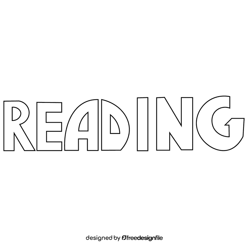 Reading sign black and white clipart