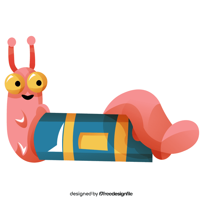 Reading worm clipart